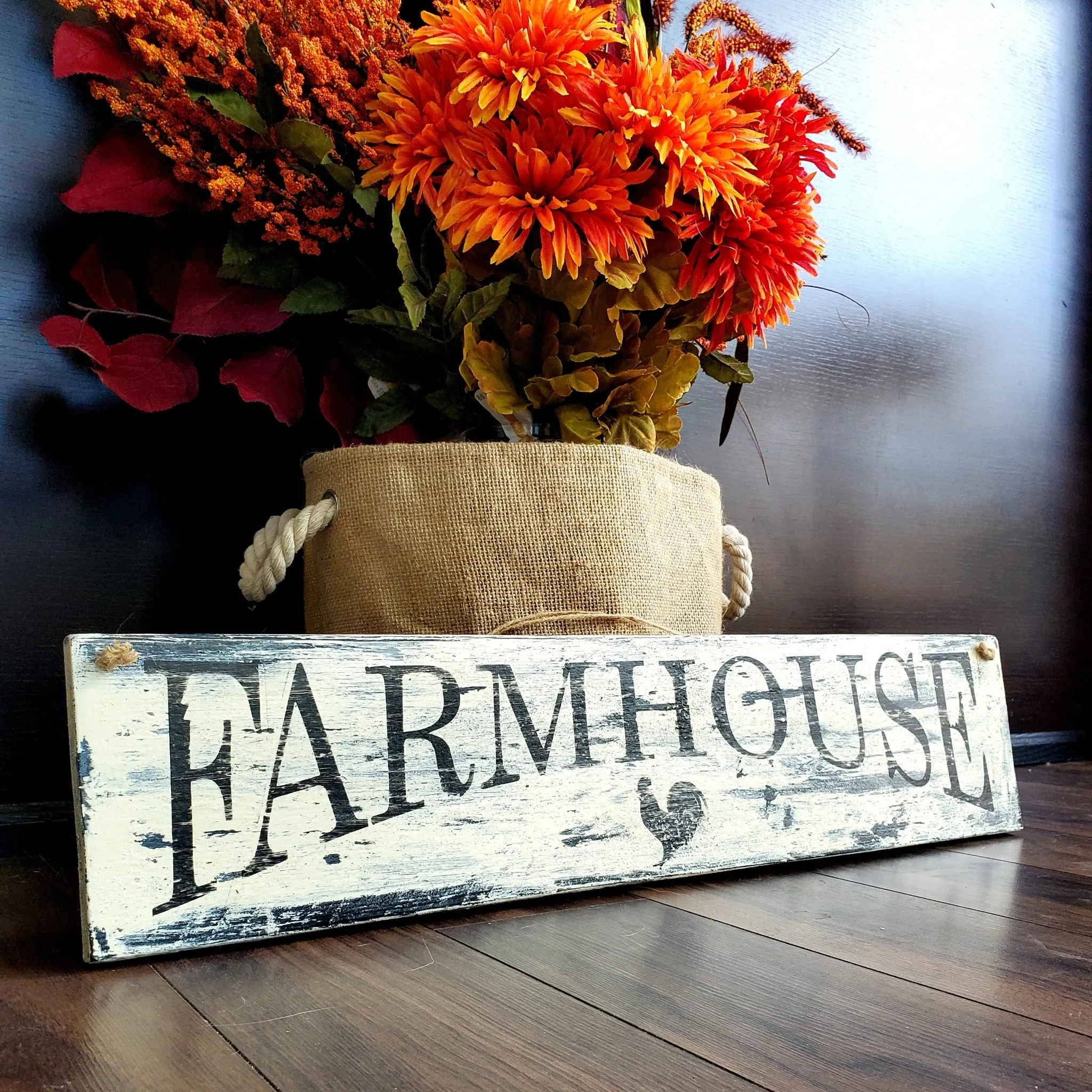 Distressed Wood Farmhouse Sign with Chalk Paint - Perfect for Home Decor and Rustic Charm