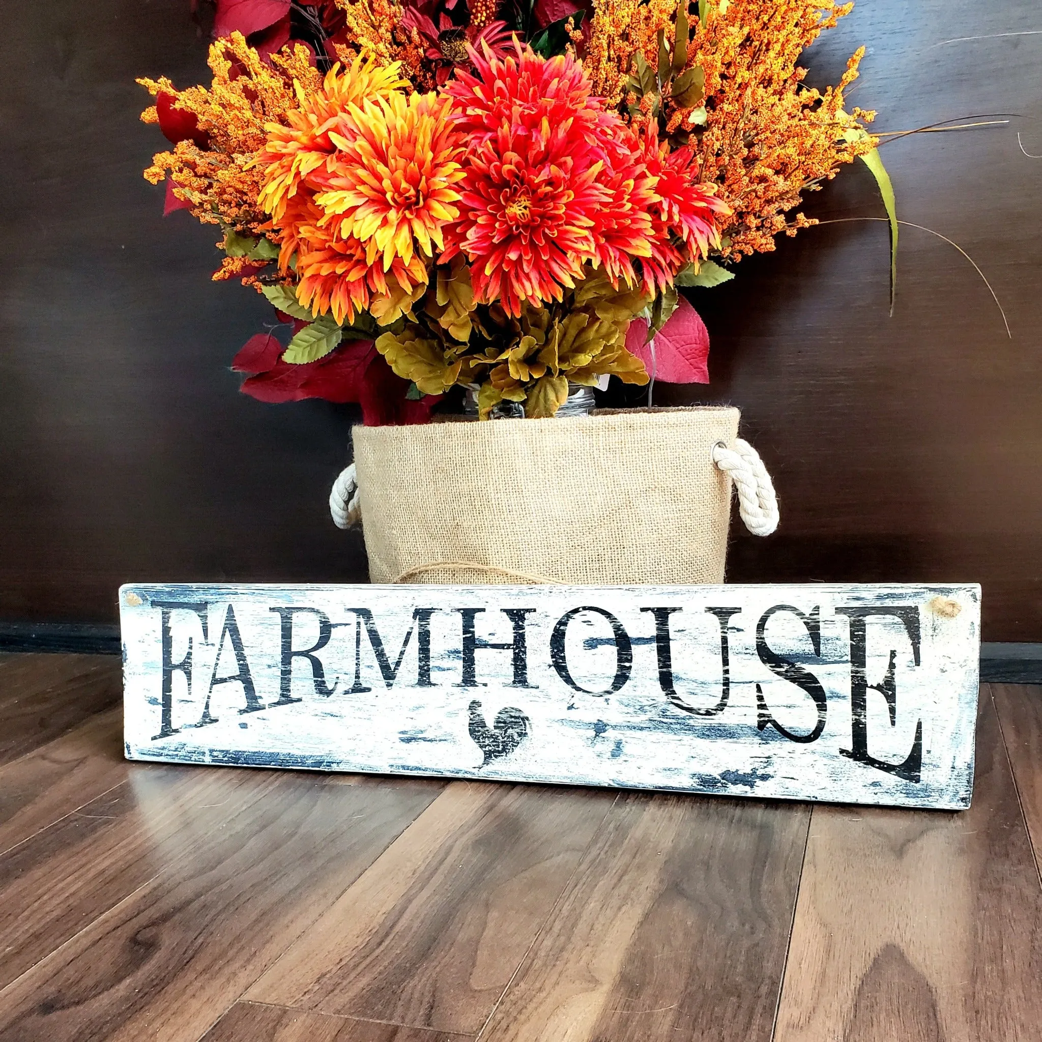 Distressed Wood Farmhouse Sign with Chalk Paint - Perfect for Home Decor and Rustic Charm