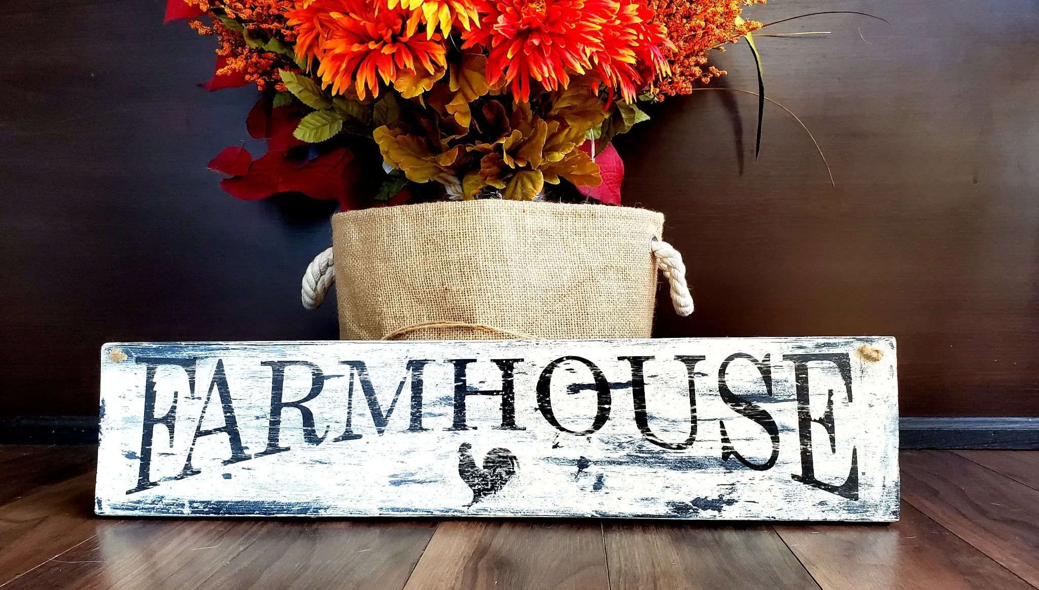 Distressed Wood Farmhouse Sign with Chalk Paint - Perfect for Home Decor and Rustic Charm