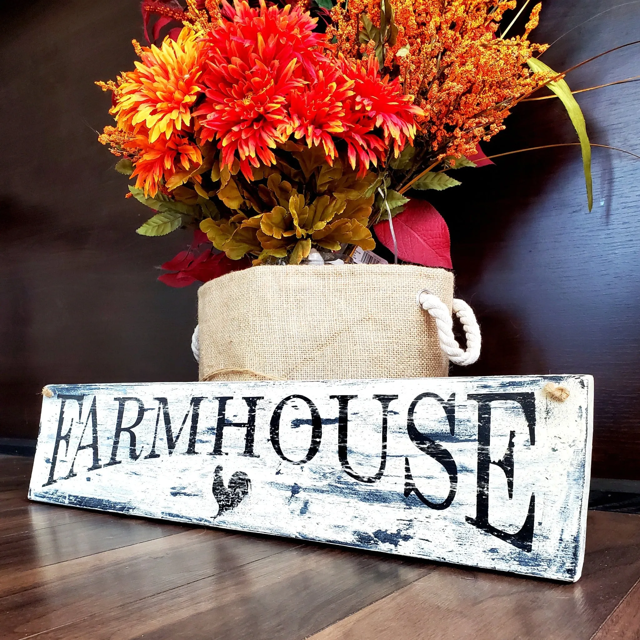 Distressed Wood Farmhouse Sign with Chalk Paint - Perfect for Home Decor and Rustic Charm