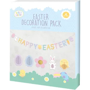 Easter Decoration Pack - Bunting Festive Holiday Bunny Egg Chick Spring Theme Ornament