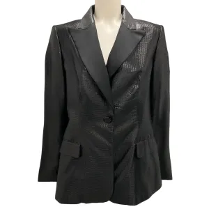 Escada Black Shimmer Tuxedo Style Blazer