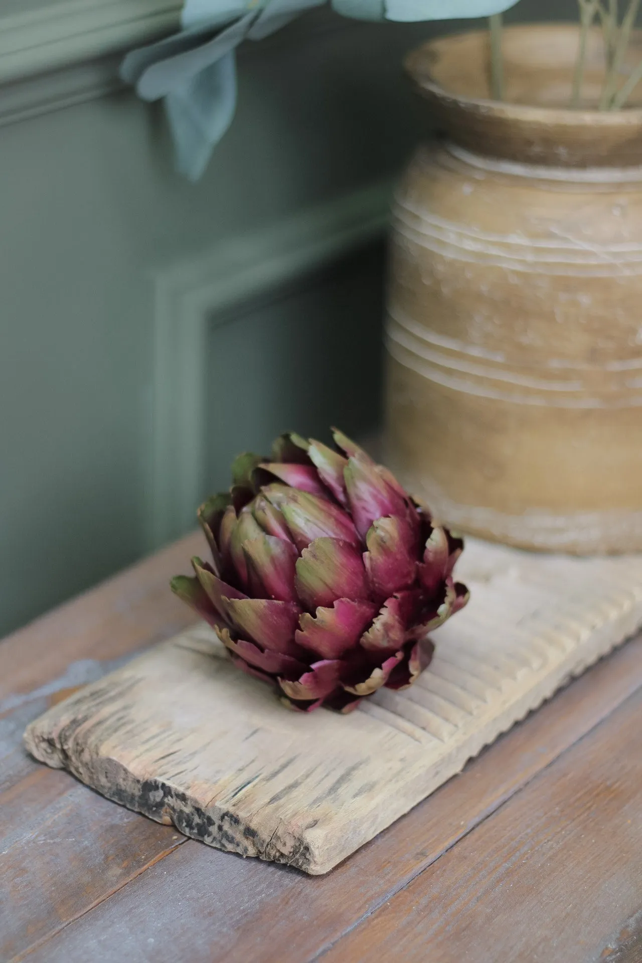 Faux Purple & Green Artichoke Head