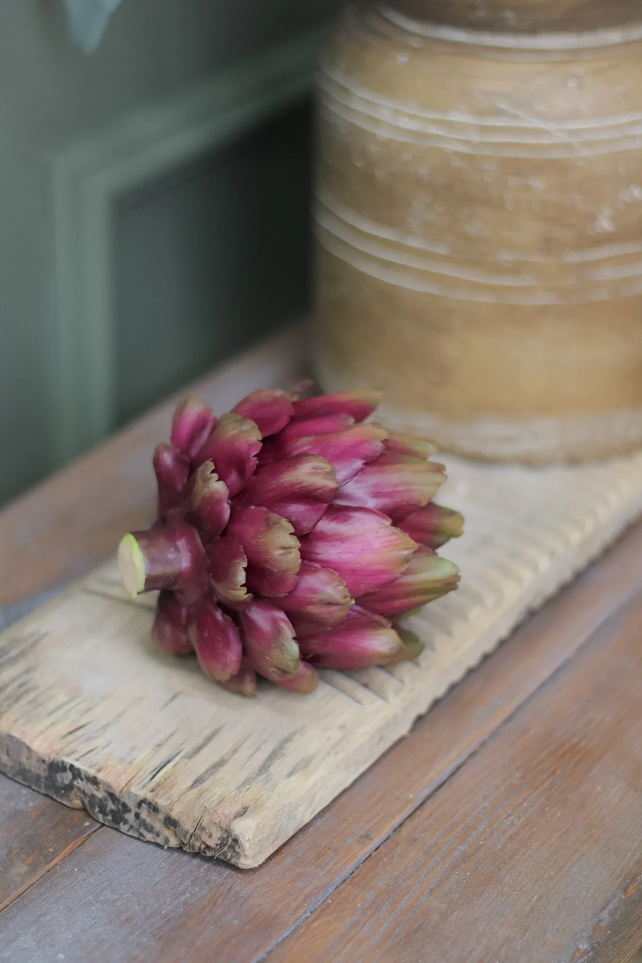 Faux Purple & Green Artichoke Head