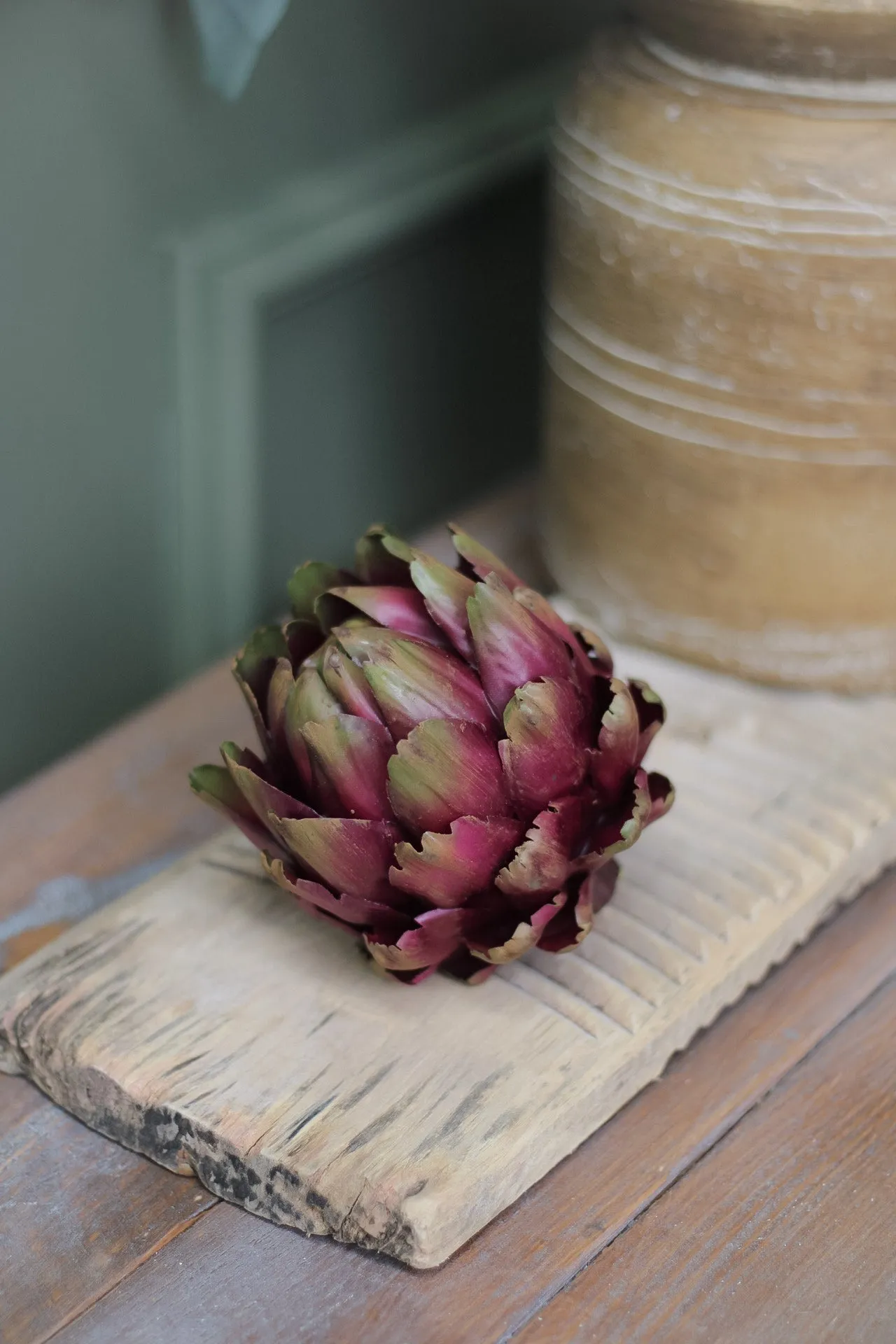 Faux Purple & Green Artichoke Head