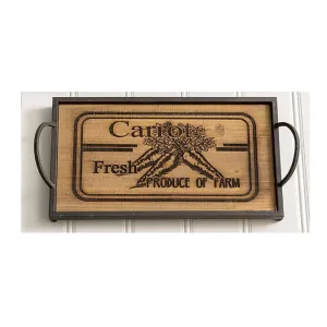 Fresh Carrots Rustic Wood Serving Tray