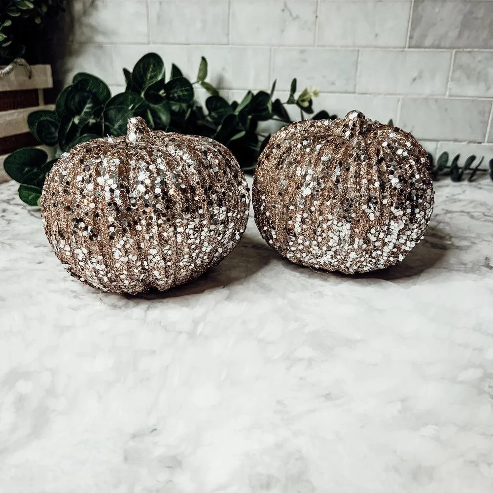 Glitter Sequin Pumpkin 4"