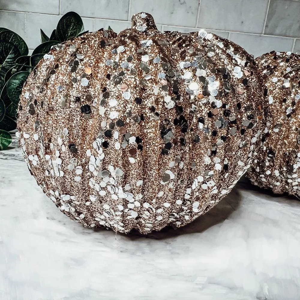 Glitter Sequin Pumpkin 4"