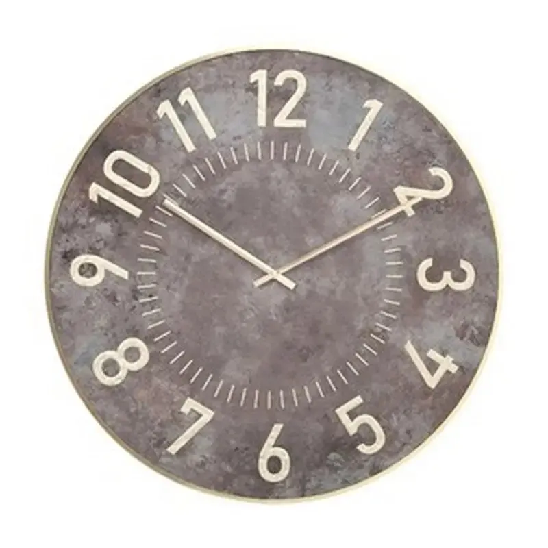 Gold Frame Wall Clock With Gold Numbers 70cm - Brown & Grey Available