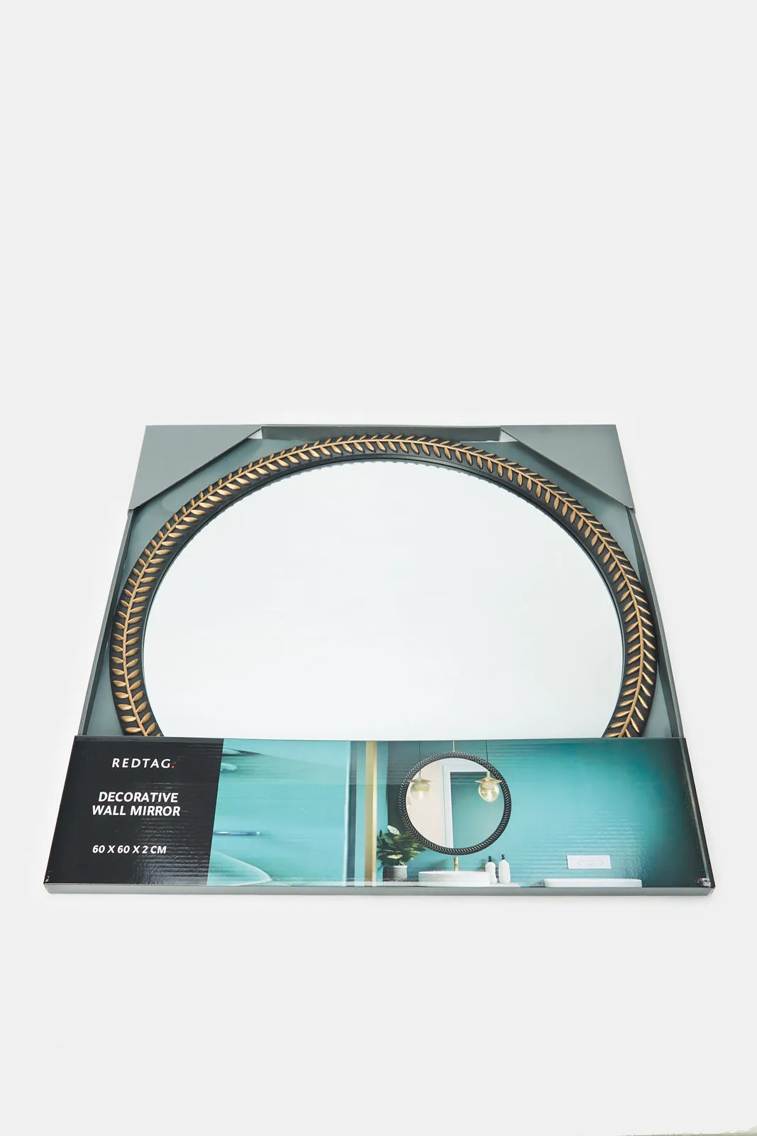 Gold Round Wide Border Wall Mirror