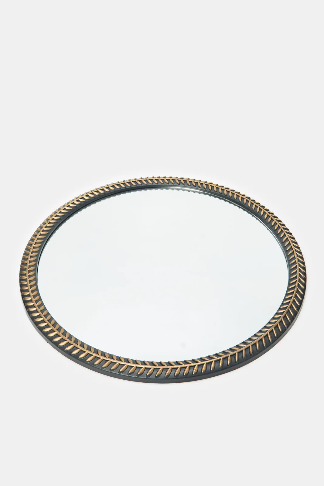 Gold Round Wide Border Wall Mirror