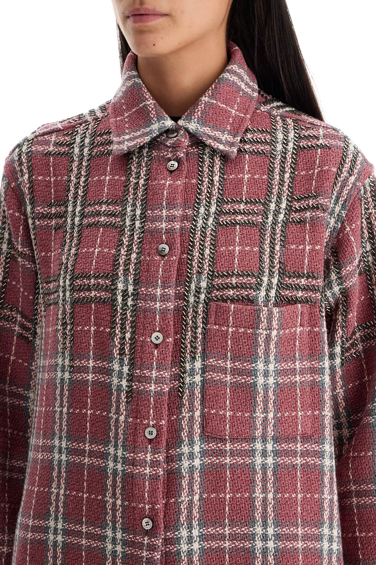 Golden Goose Tweed Overshirt With Applique