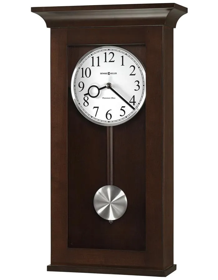 Howard Miller Braxton Pendulum Wall Clock - Black Coffee Finish - Chiming