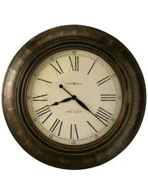 Howard Miller Brohman Oversized Wall Clock - Aged Dial - Brown Metallic Frame