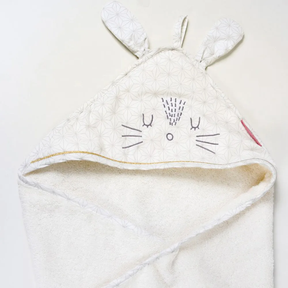 Little Crevette Hooded Towel Pompom