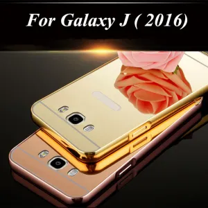 Luxury Plating Aluminum Frame Acrylic Mirror Phone Case For Samsung Galaxy J1 mini J2 J3 J5 J7 Prime 2016 J5 J7 2017 Back Cover