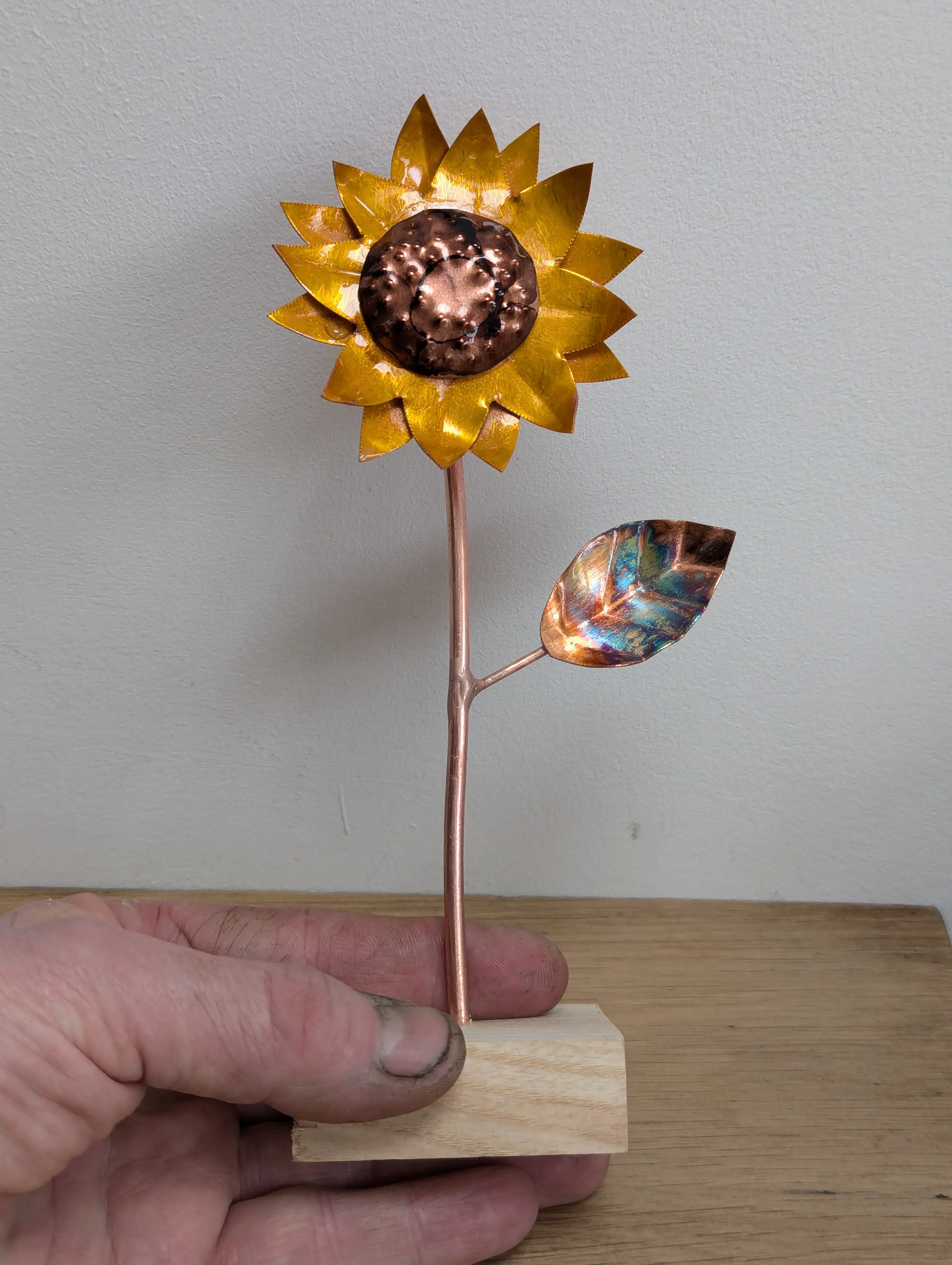 Miniature sunflower home decor sculpture