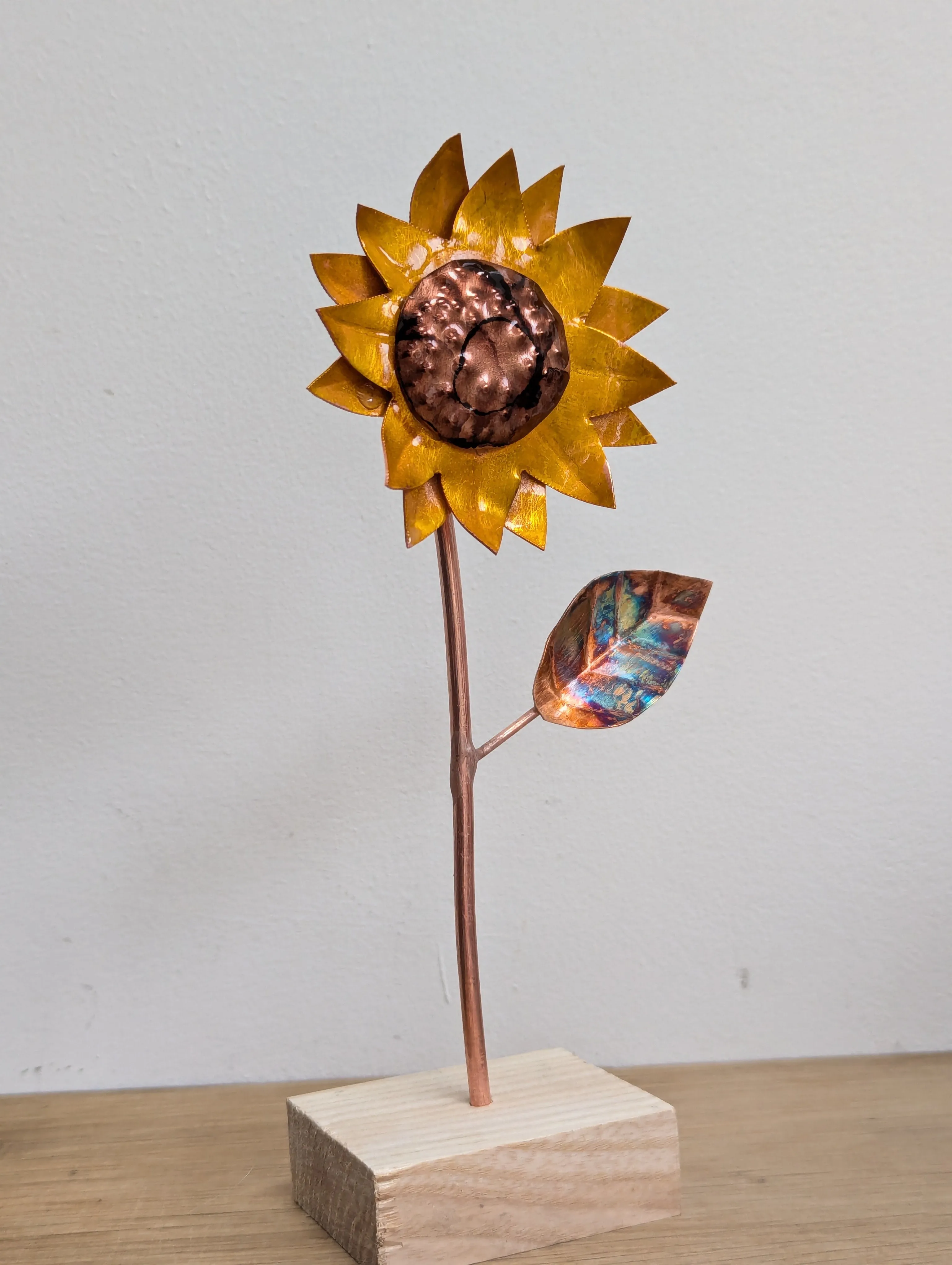 Miniature sunflower home decor sculpture