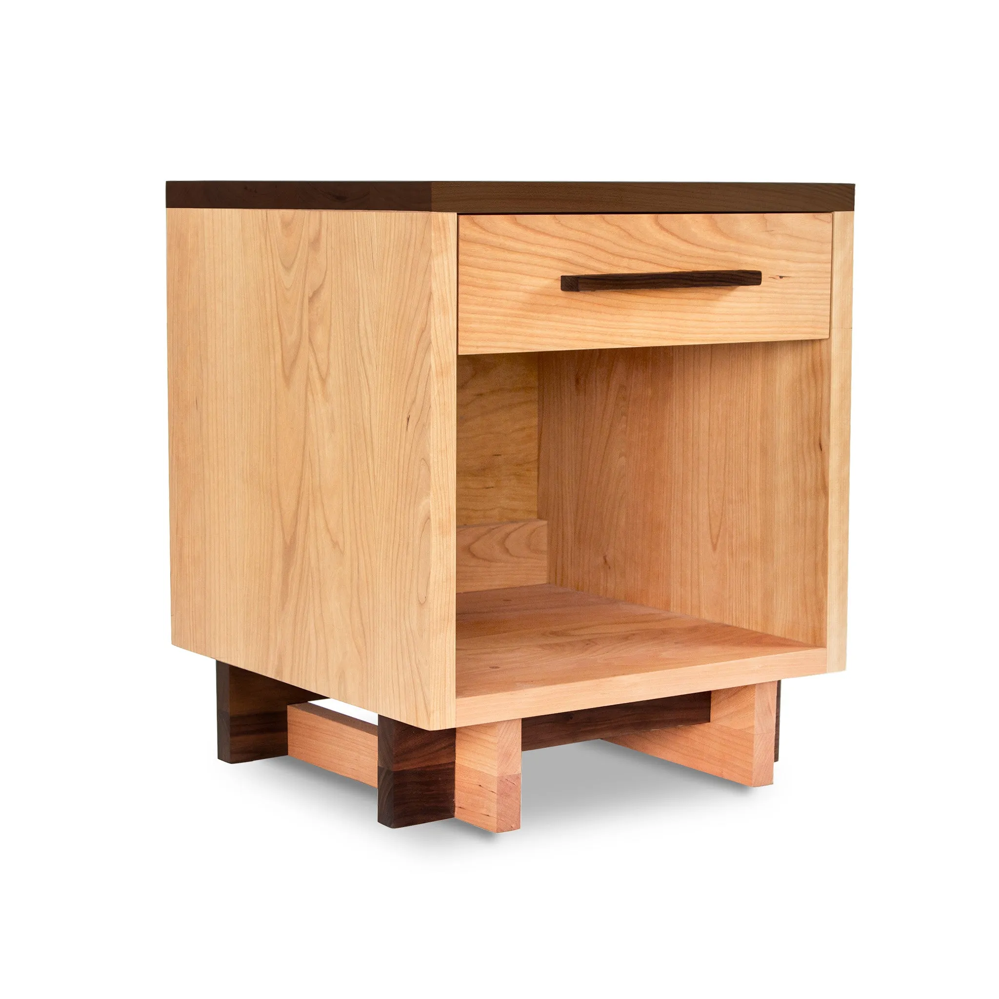 Modern American 1-Drawer Enclosed Shelf Nightstand