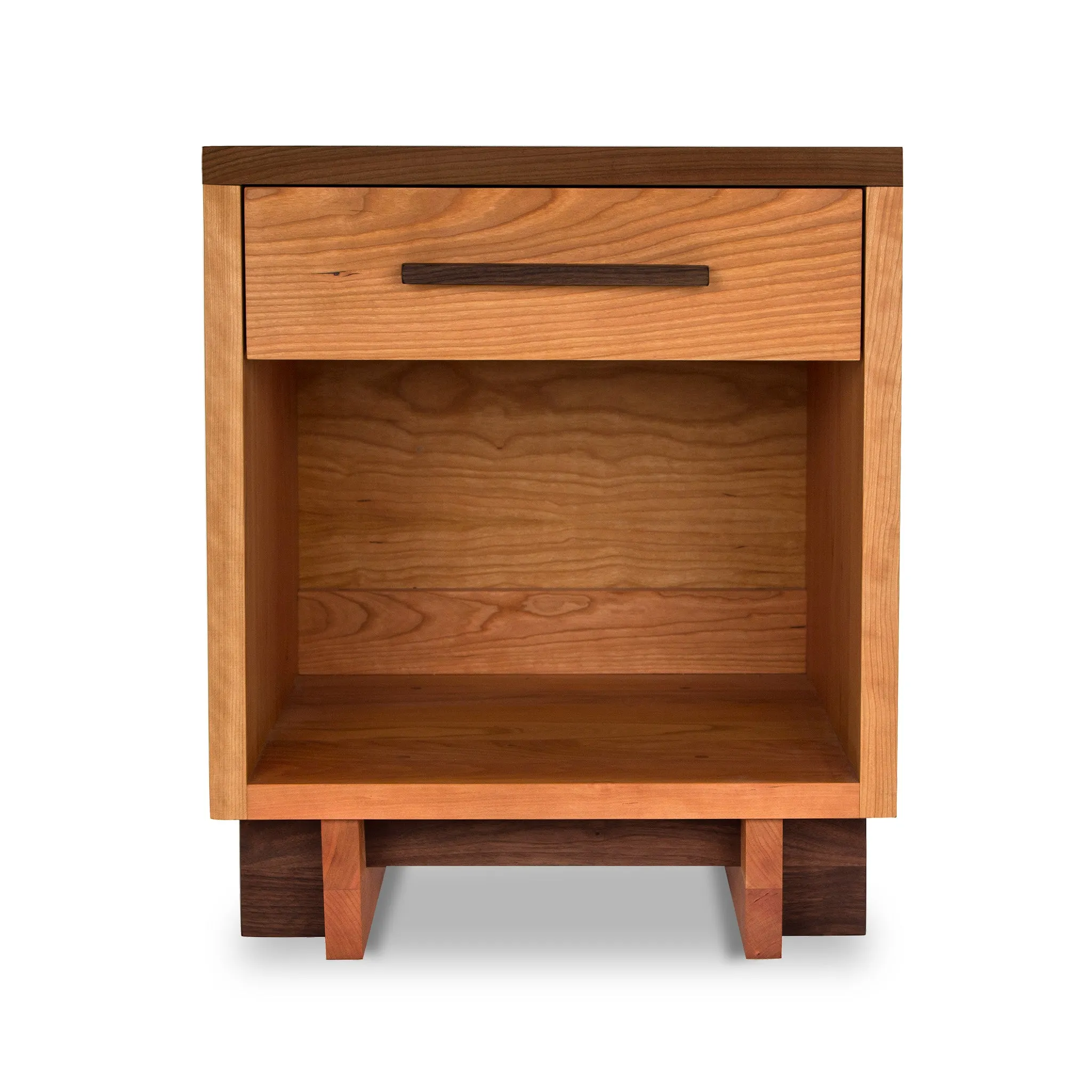 Modern American 1-Drawer Enclosed Shelf Nightstand