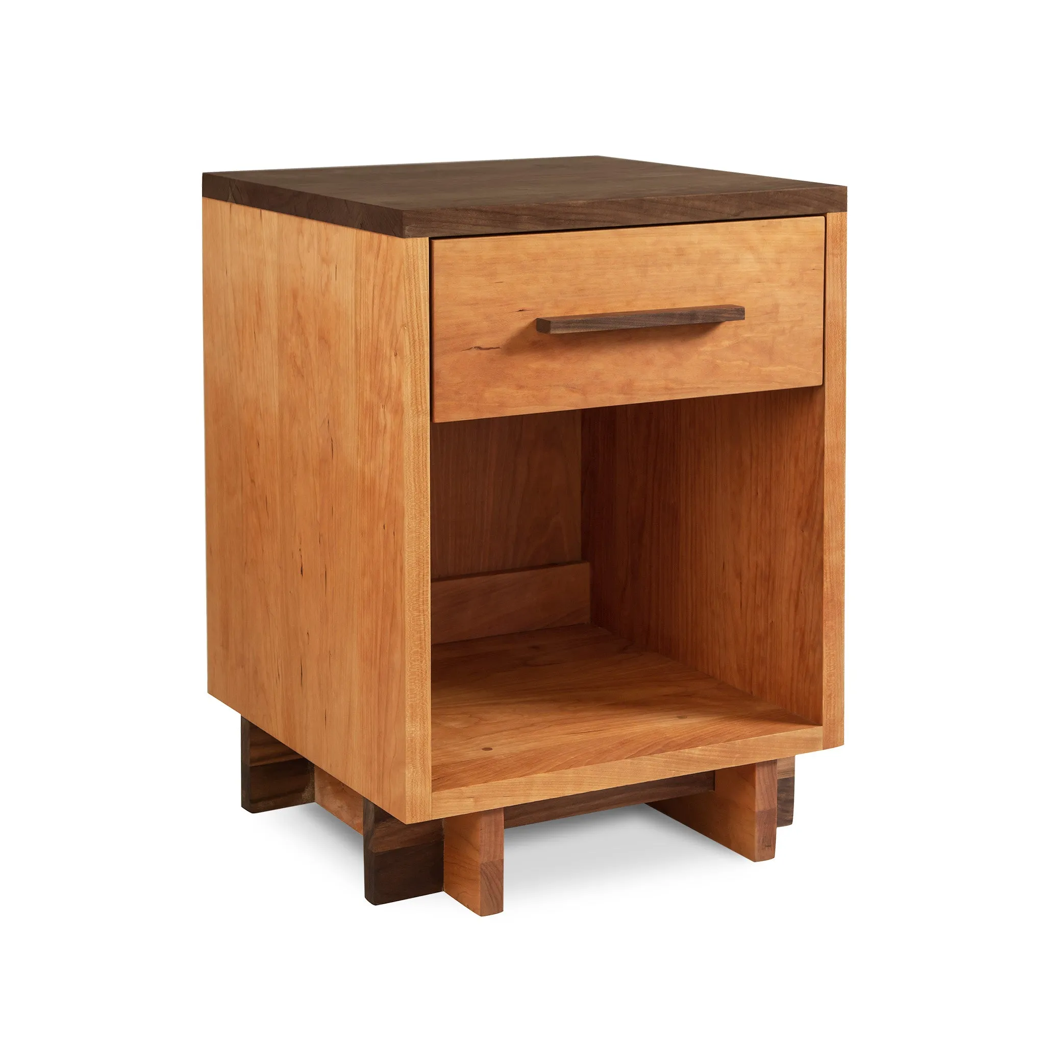 Modern American 1-Drawer Enclosed Shelf Nightstand