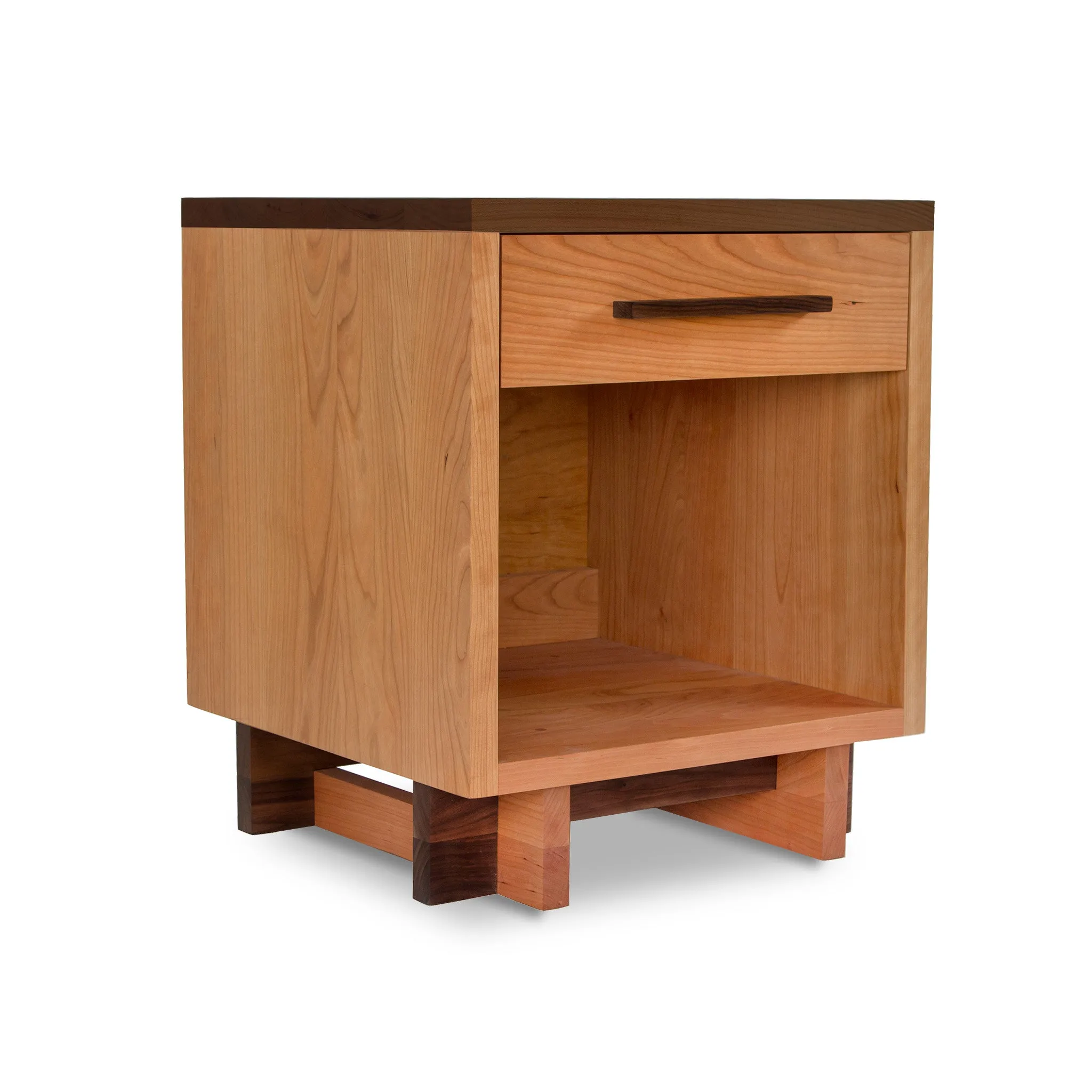 Modern American 1-Drawer Enclosed Shelf Nightstand