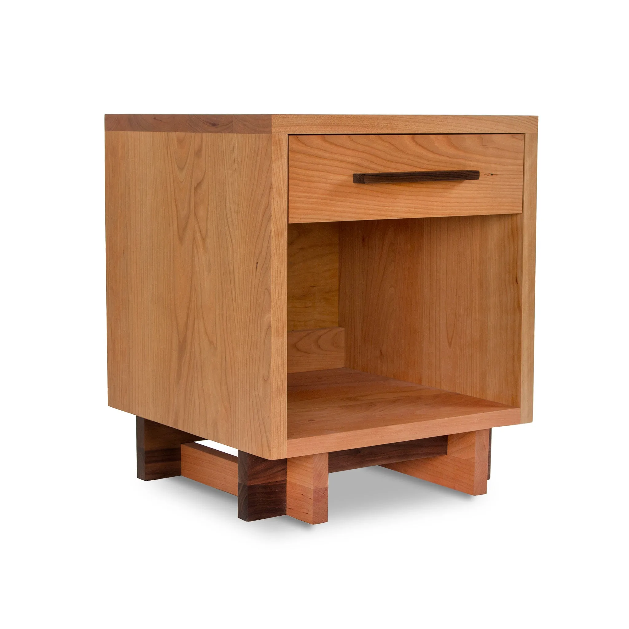 Modern American 1-Drawer Enclosed Shelf Nightstand