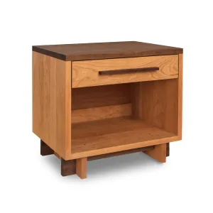 Modern American 1-Drawer Enclosed Shelf Wide Nightstand