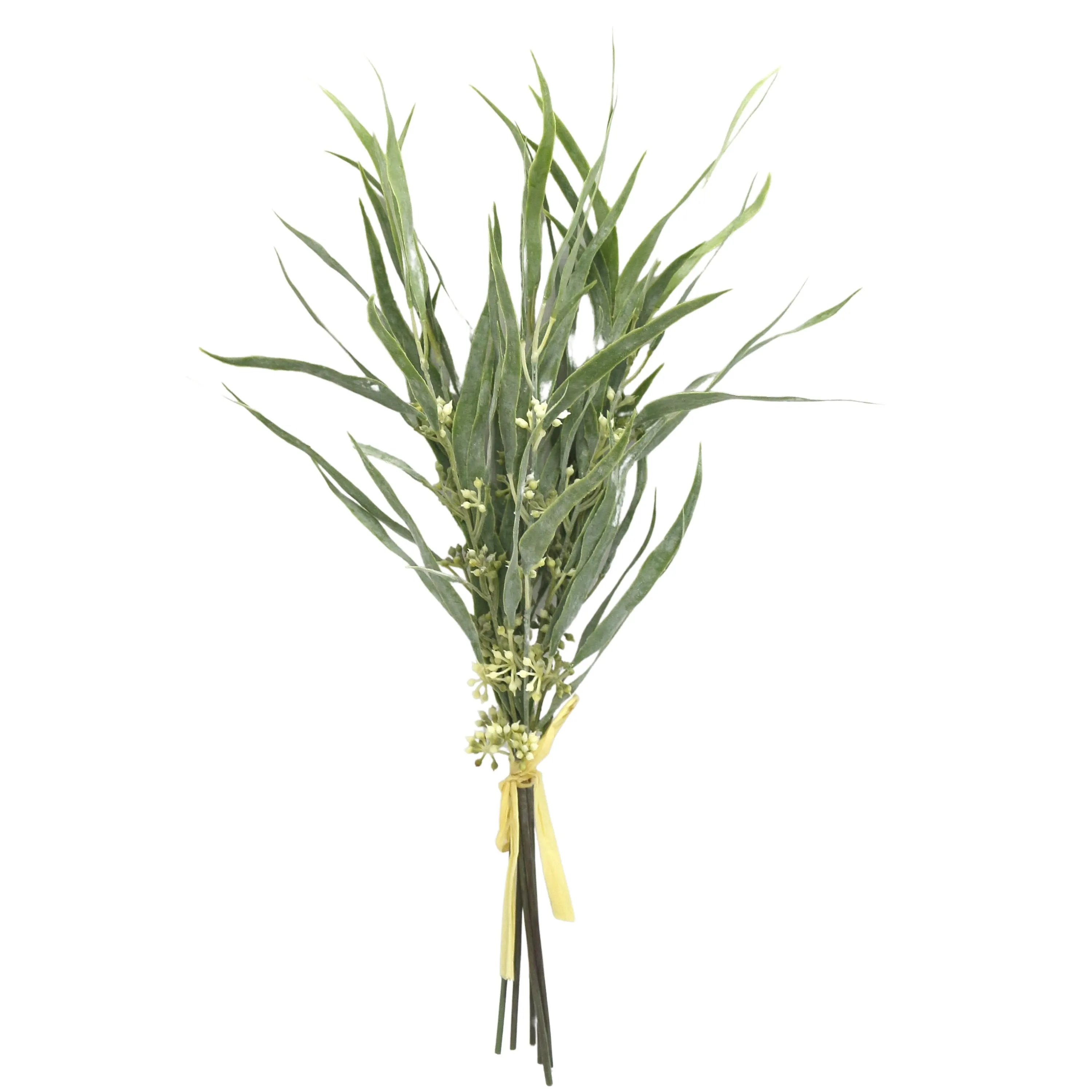 Pack of 6 stems-18.75inch Long grey green frosted flocked seeded greenery-home decor bouquet filler