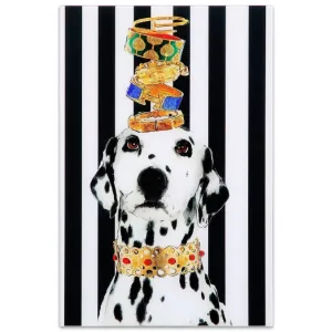 "Lovely Jewels 2" Frameless Free Floating Tempered Glass Panel Graphic Dog Wall Art