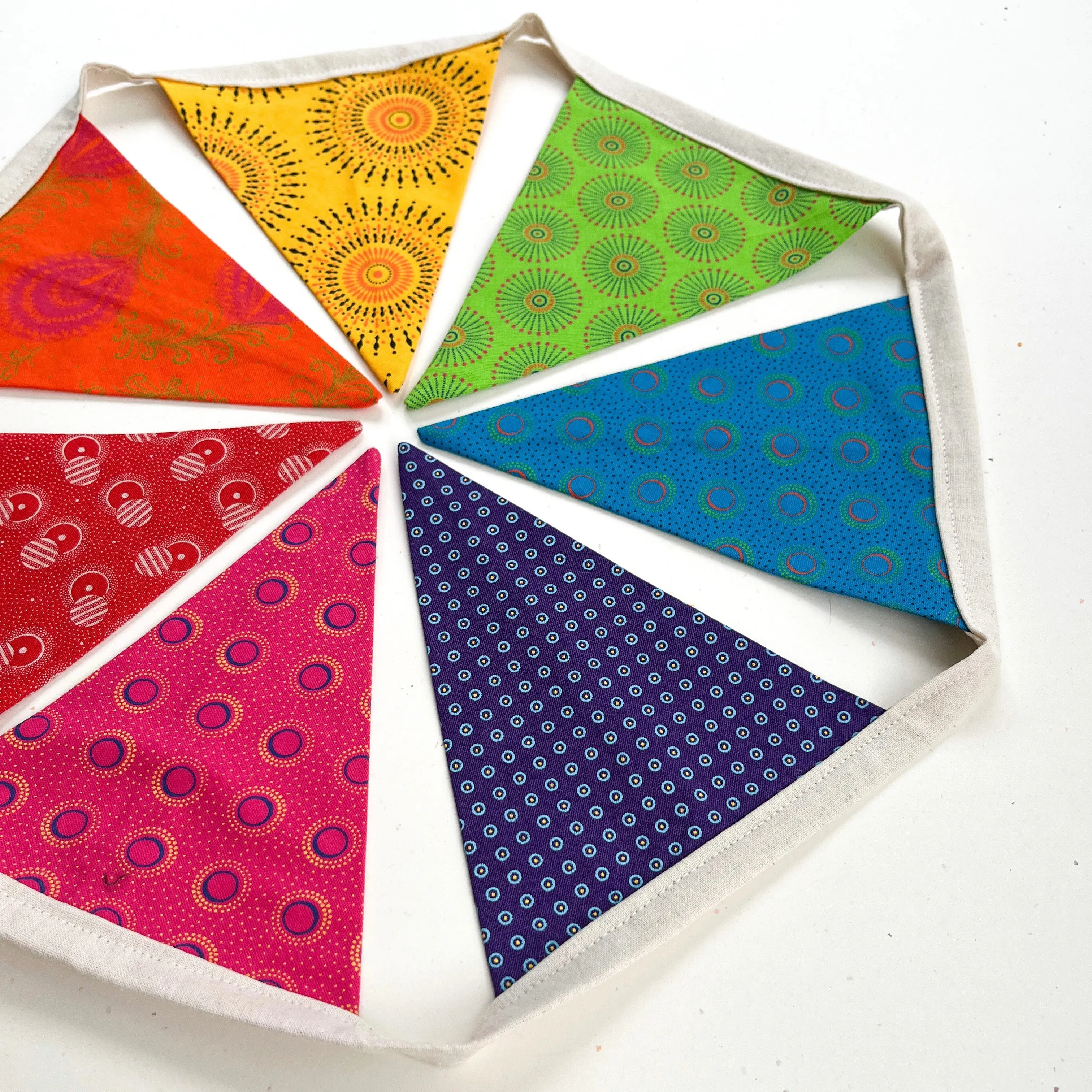 Rainbow Shweshwe Bunting Banner