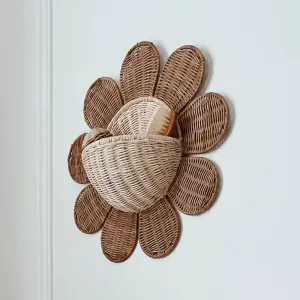 Rattan Daisy Wall Basket | Natural/Straw