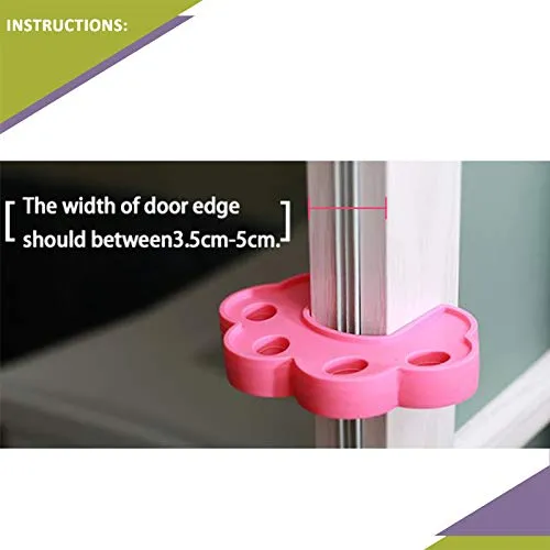 Safe-O-Kid- Pack of 2 Fit All Sleek Design Strong Silicone Door Stopper- Pink