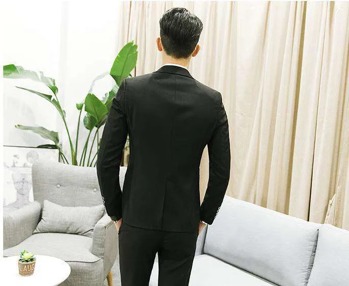 Single Breasted Skinny Fit Three-piece Business Suits