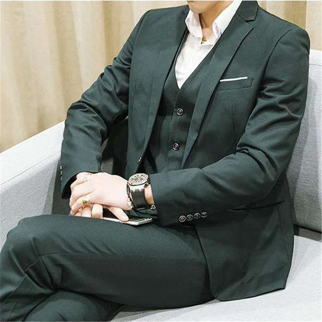 Single Breasted Skinny Fit Three-piece Business Suits