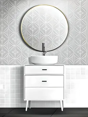 Sleek Bathroom Metal Mirror