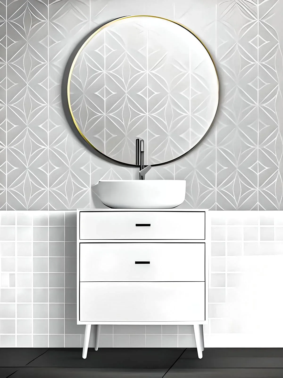 Sleek Bathroom Metal Mirror