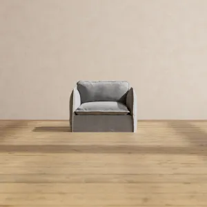 Slipcover Only - Modular Performance Armchair | Plush Weave in Ash