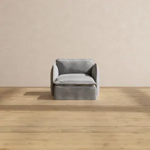 Slipcover Only - Modular Performance Chaise Armchair | Plush Weave in Ash