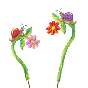 Snails On Flowers