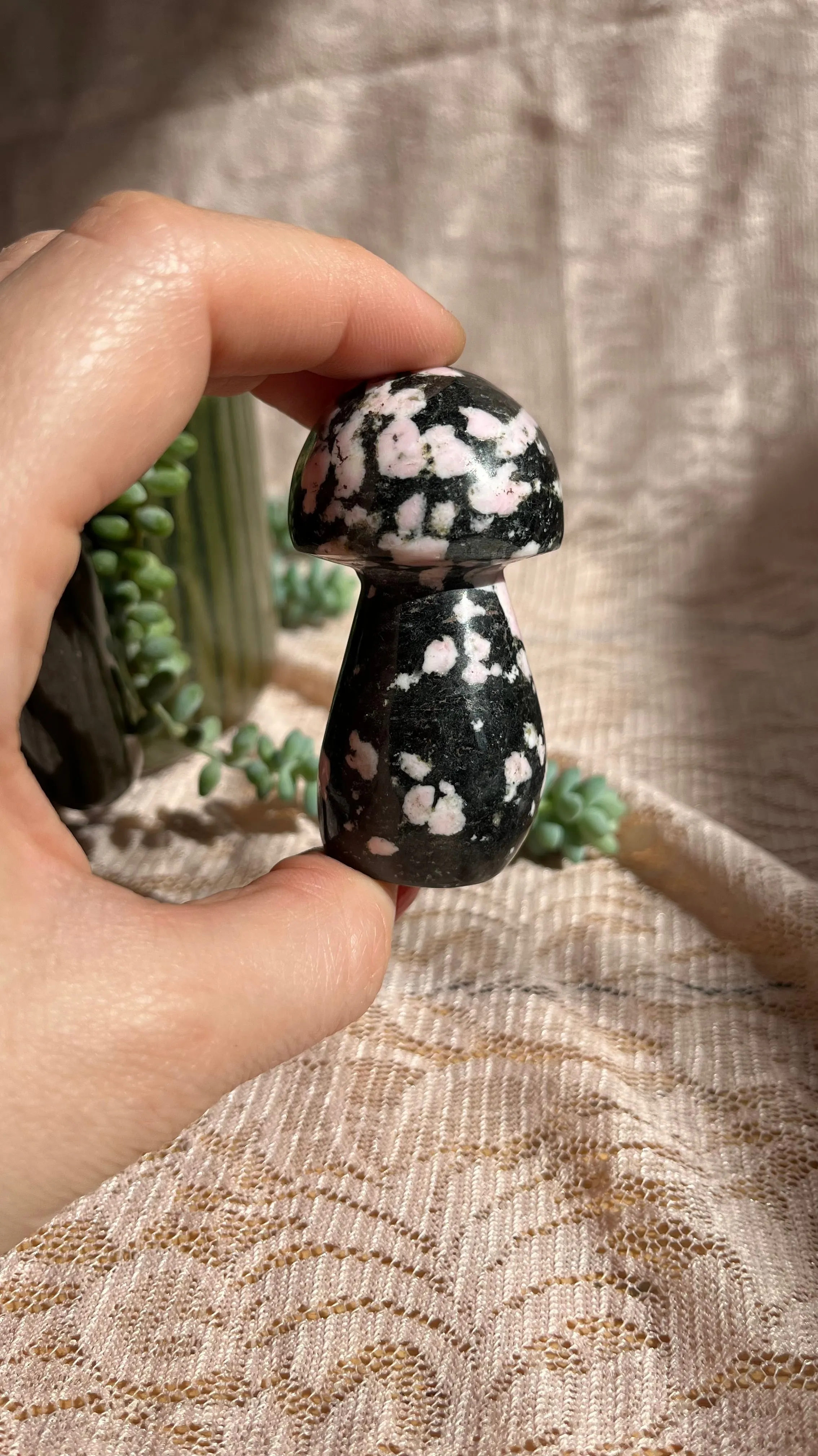 Snowflake Obsidian Crystal Mushroom