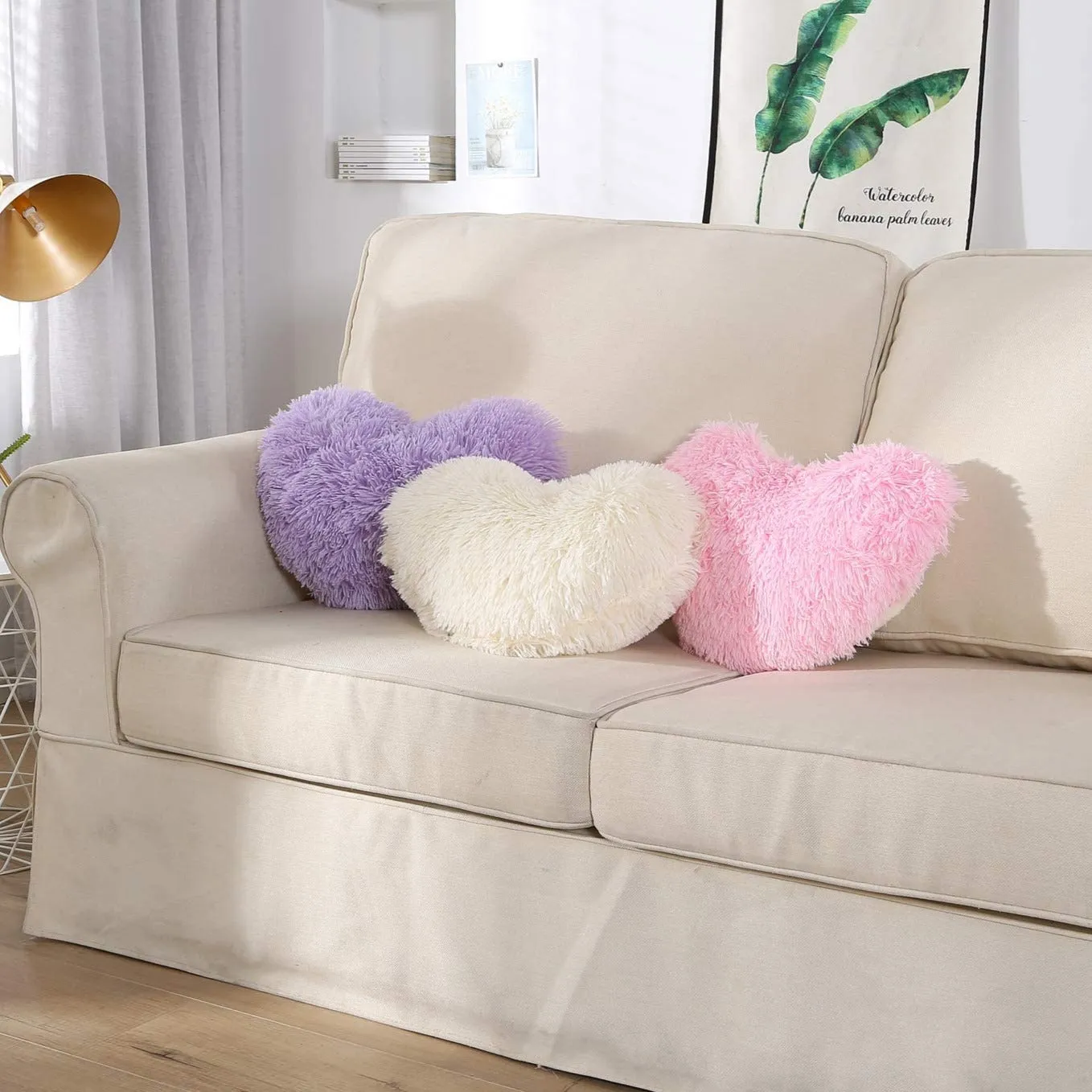 Softy Beige Heart Pillow