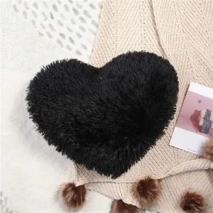 Softy Black Heart Pillow