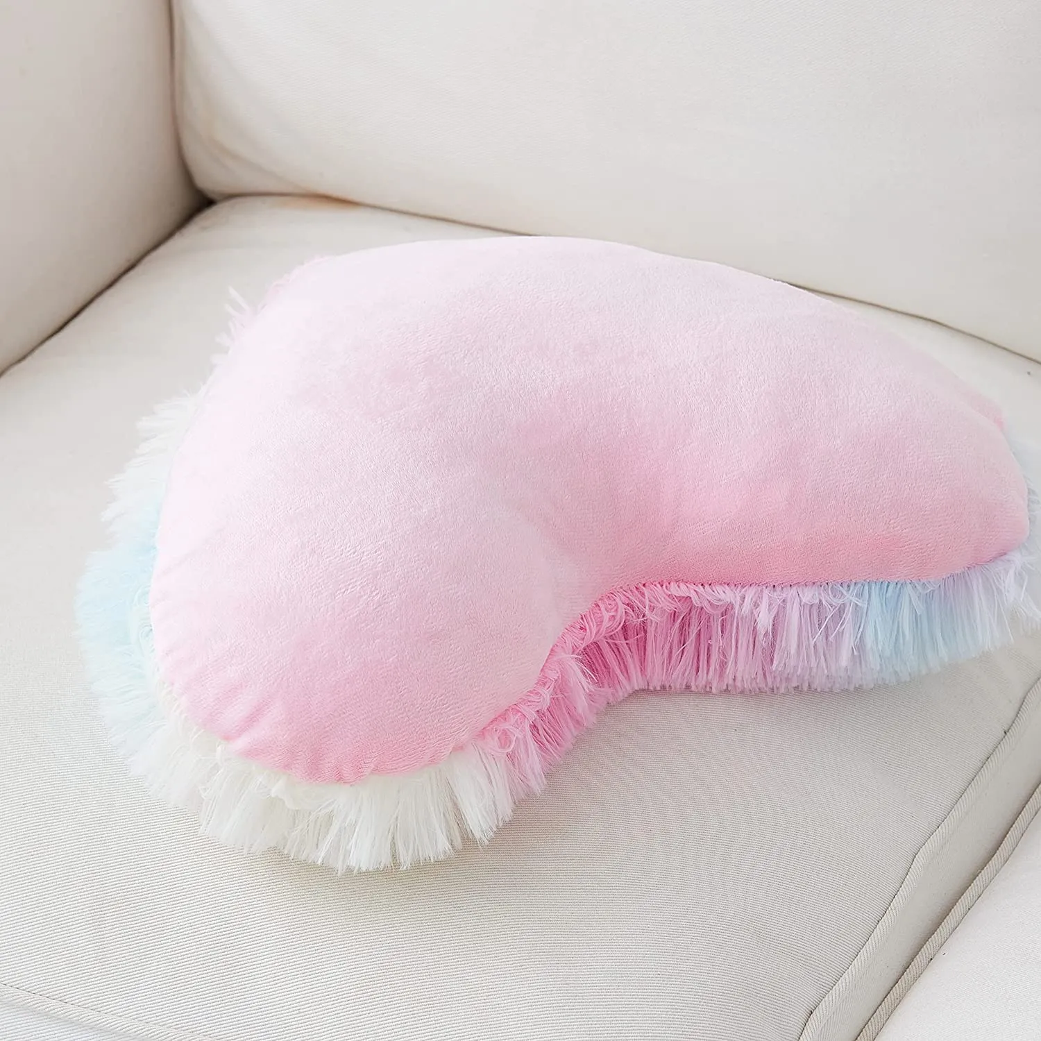 Softy Rainbow Heart Pillow