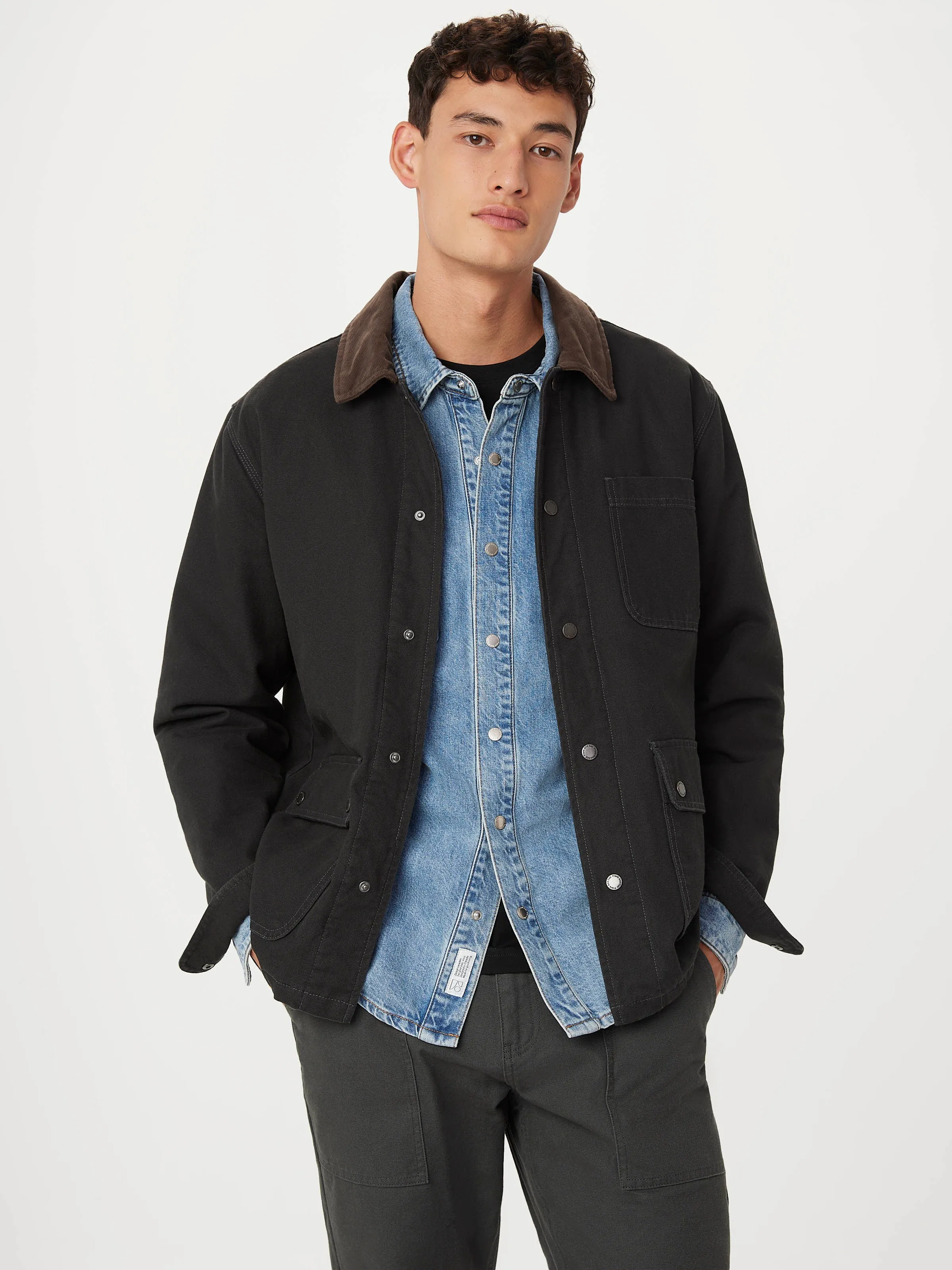 The Canvas Barn Jacket in Washed Black