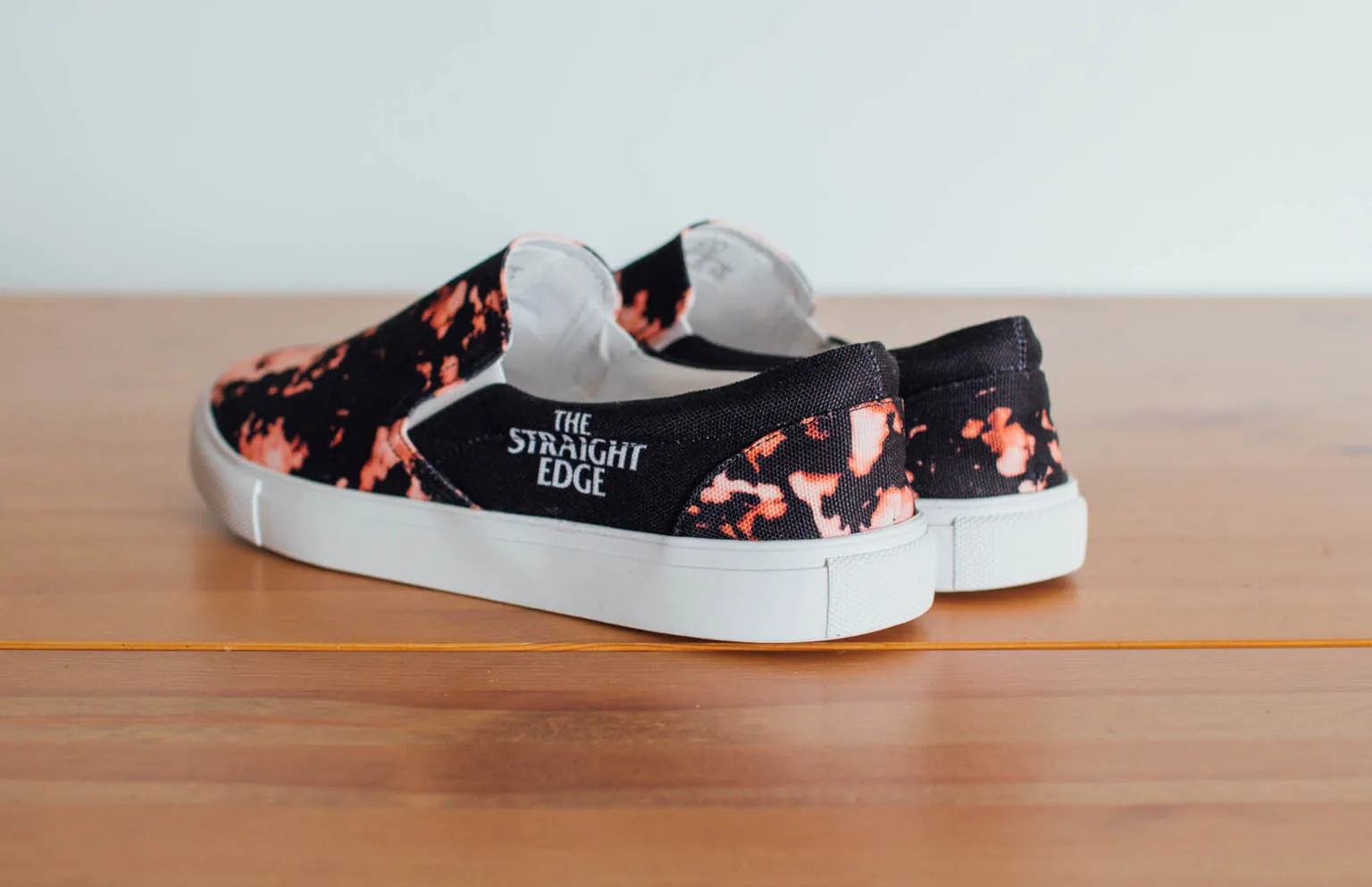 The Straight Edge Bleach Pattern Slip Ons