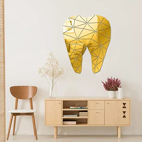 TOG Mirror Art Removable Wall Sticker Acrylic Mural Decal Dental Decor Golden'|Home & Garden| Home Decor| Decals, Stickers & Vinyl Art'