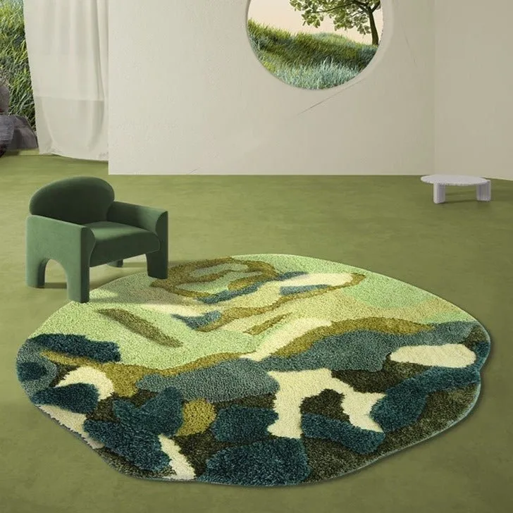 Verdant Charm Circle Rug