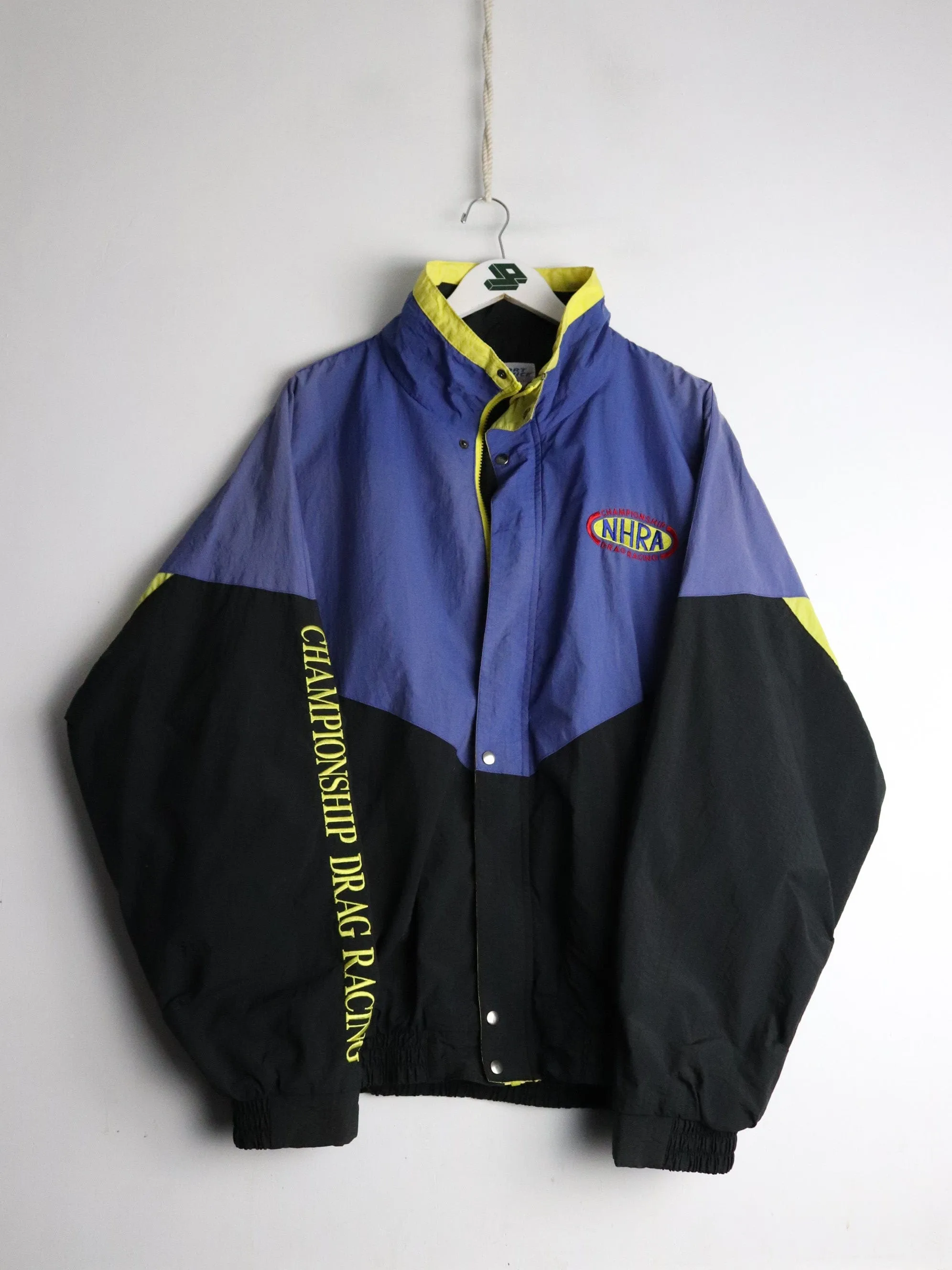 Vintage NHRA Windbreaker Mens 2XL Blue Drag Racing