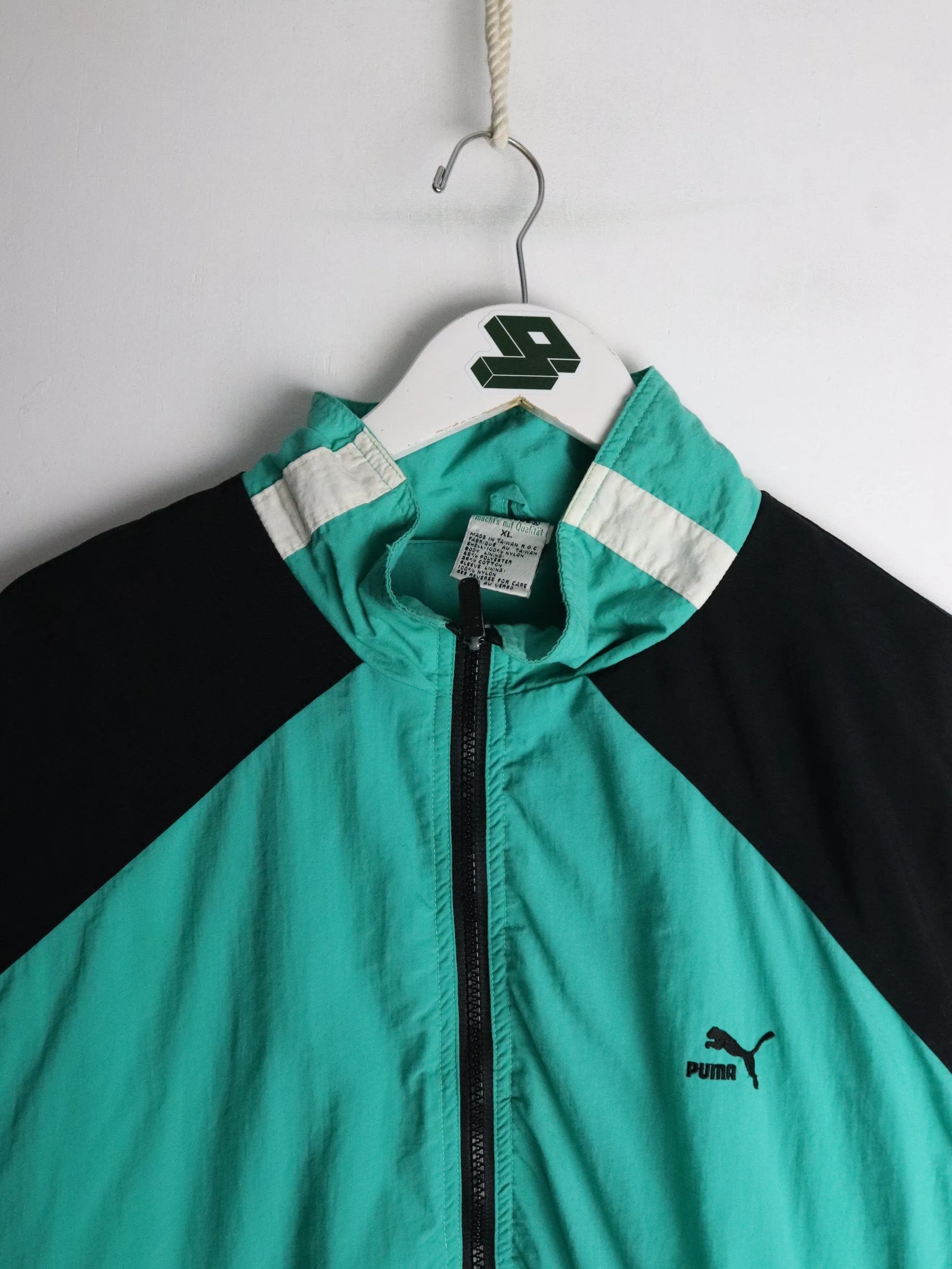 Vintage Puma Windbreaker Mens XL Green 90s